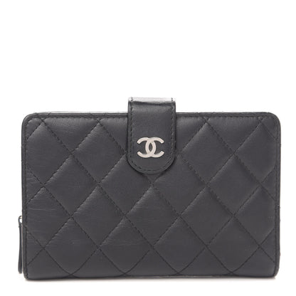 Chanel Lambskin Quilted Zipped Pocket Wallet Black 1 of 9