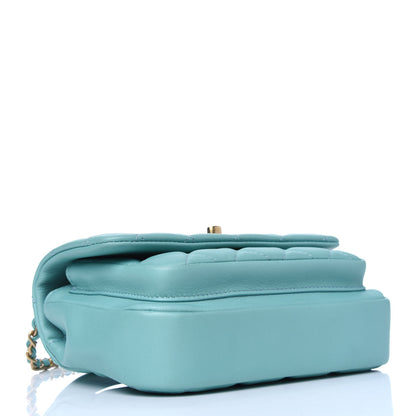 Chanel Calfskin Quilted Top Handle Flap Light Blue 3 of 13