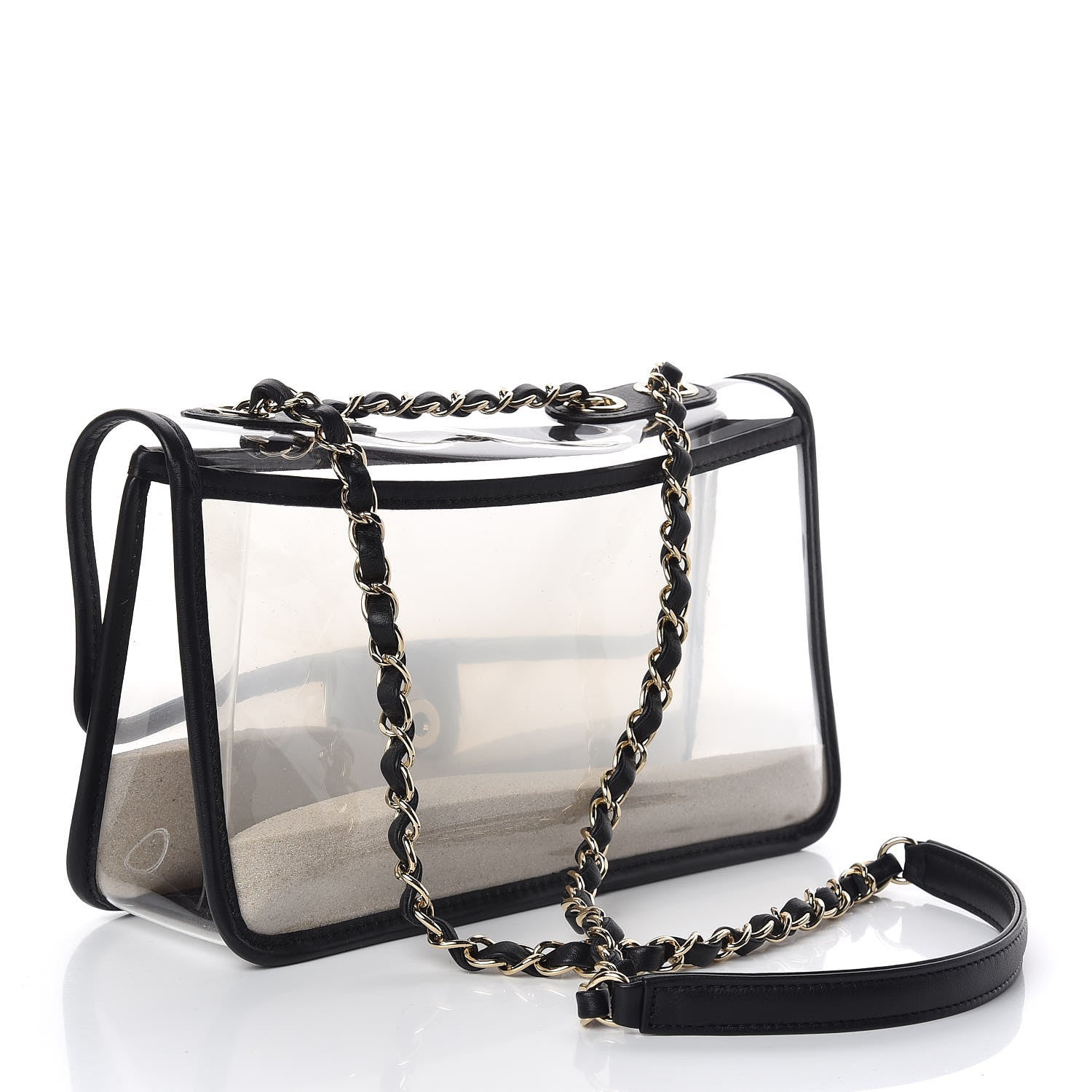 Chanel Lambskin PVC Medium Coco Sand Flap Black 3 of 12