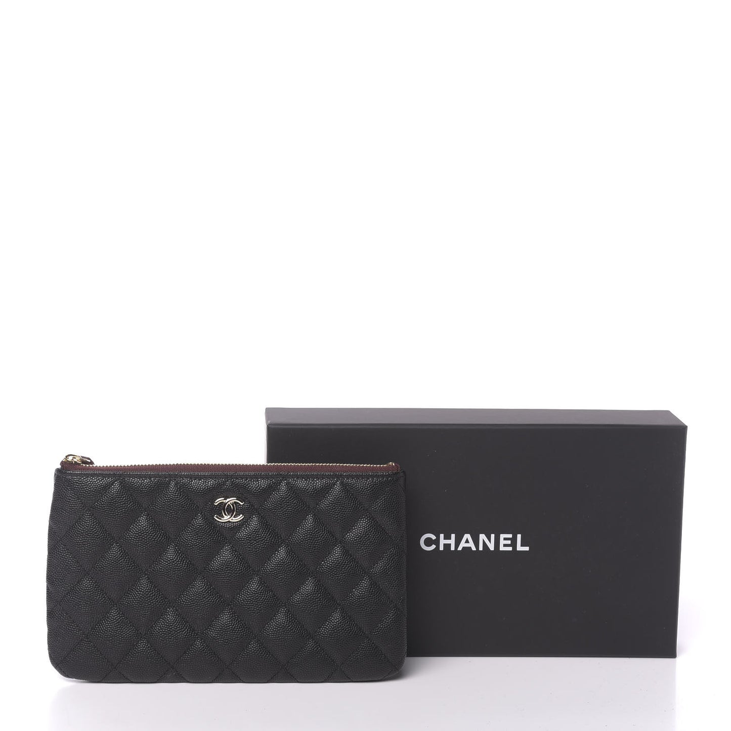 Caviar Quilted Cosmetic Case Black
