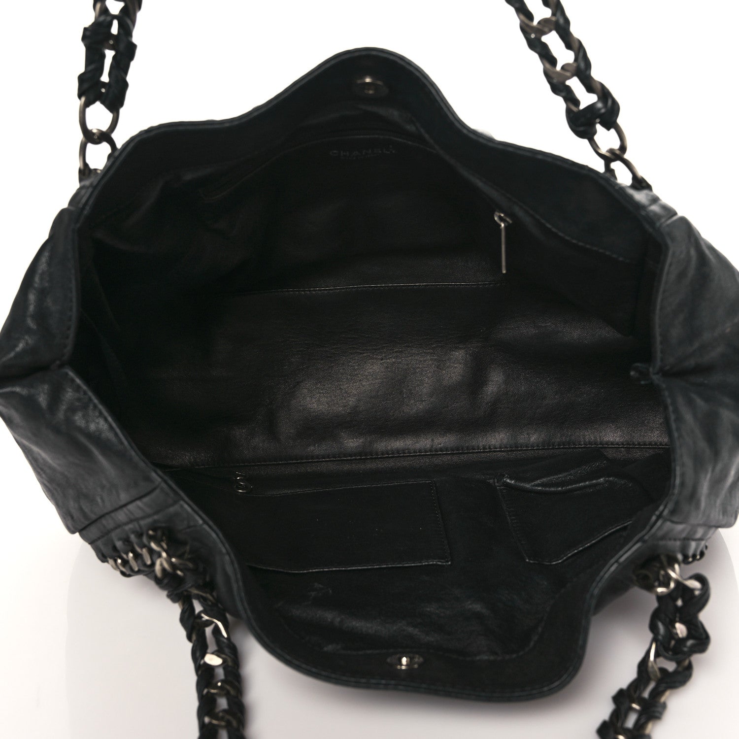 Chanel Glazed Calfskin East West Modern Chain Tote Black 5 of 9