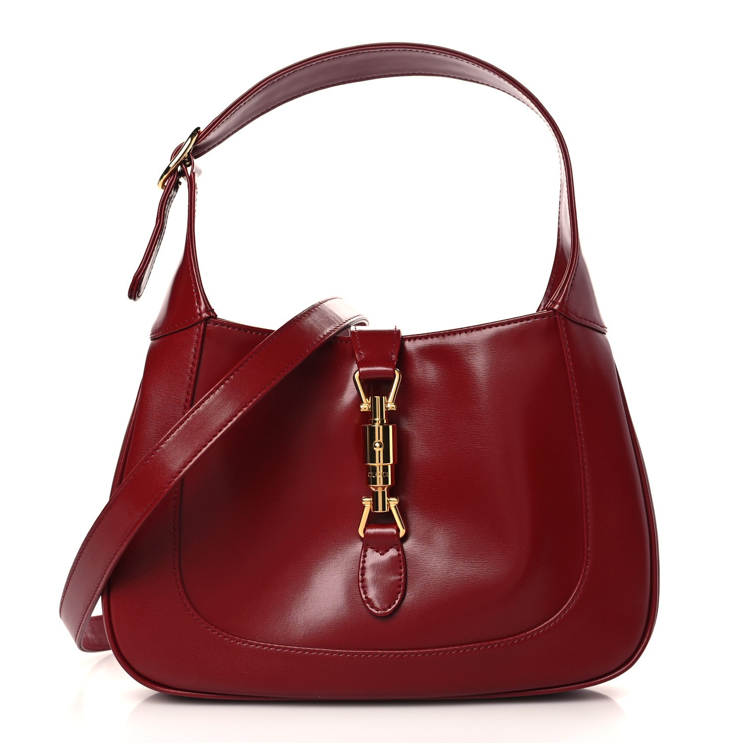 Gucci Boarded Dyana Lux Calfskin Small Jackie 1961 Hobo New Cherry Red 1 of 9
