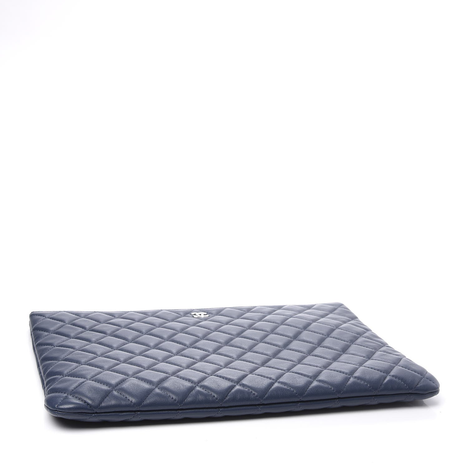 Chanel Lambskin Quilted Large Cosmetic Case Navy 3 of 10