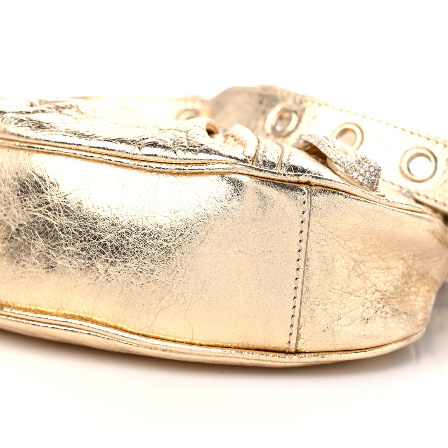 Balenciaga Metallic Agneau Arena Crystal Le Cagole Shoulder Bag XS Light Gold 10 of 10