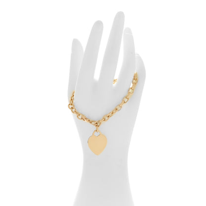 Tiffany 18K Yellow Gold Heart Tag Charm Bracelet 2 of 5