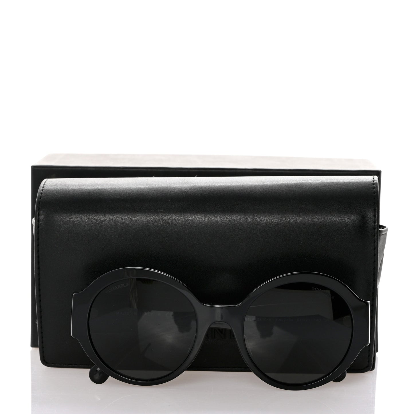 Acetate Polarized Round Sunglasses 5410 Black