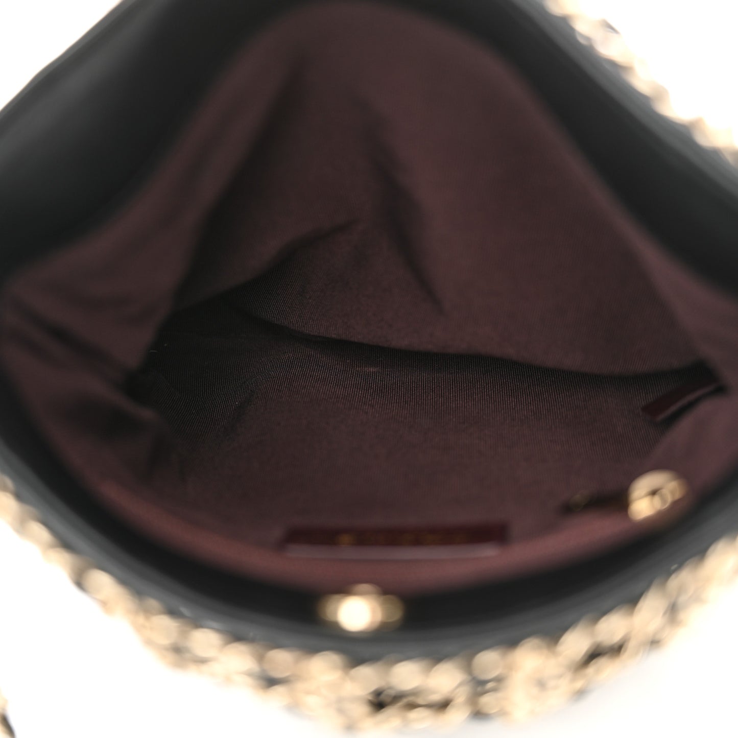 Lambskin Shopping Chain Tote Black