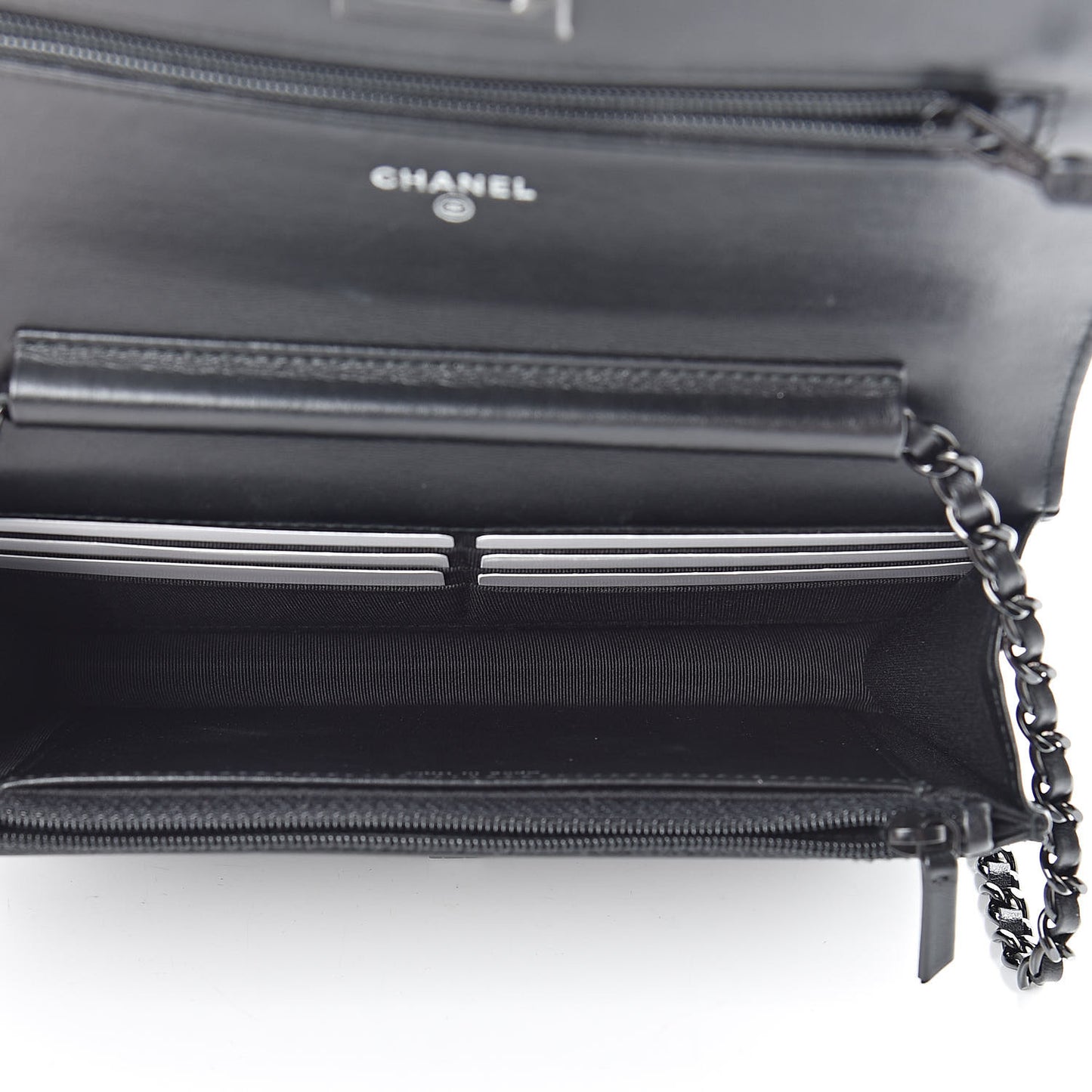 Aged Calfskin Chevron Quilted Reissue Wallet On Chain WOC So Black