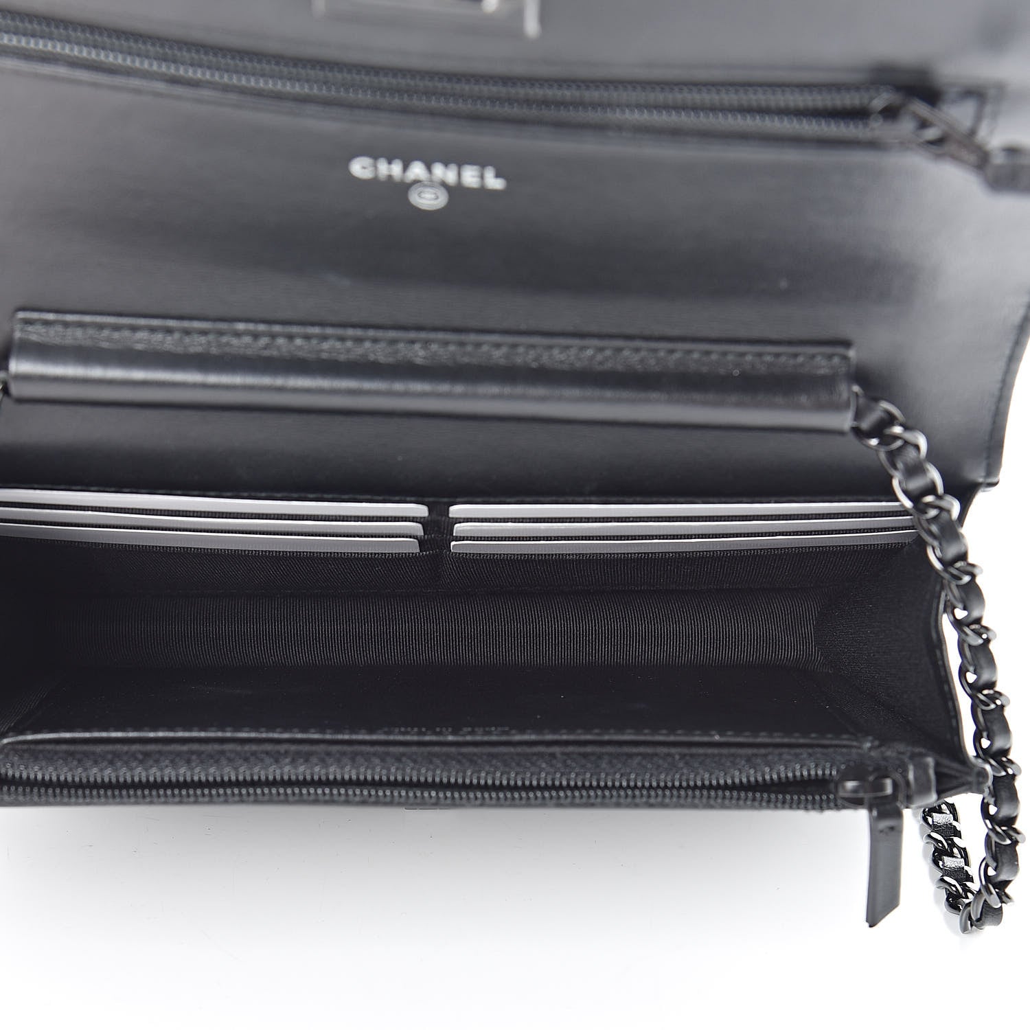 Chanel Aged Calfskin Chevron Quilted Reissue Wallet On Chain WOC So Black 5 of 12