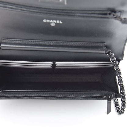 Chanel Aged Calfskin Chevron Quilted Reissue Wallet On Chain WOC So Black 5 of 12