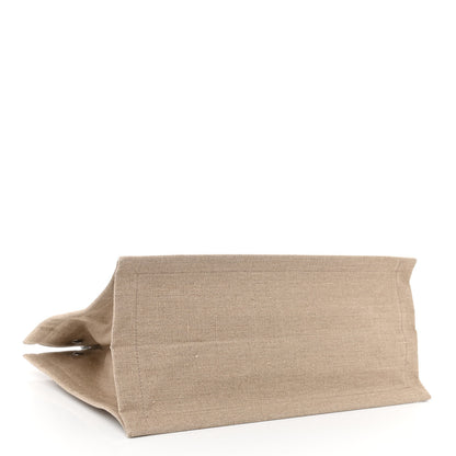 Saint Laurent Linen Calfskin Small Rive Gauche Tote Greggio Natural 4 of 10