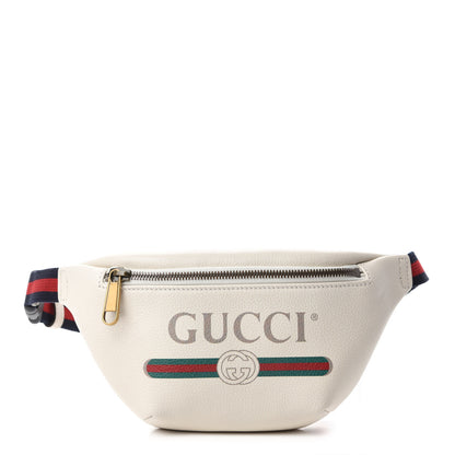 Gucci Grained Calfskin Small Logo Belt Bag White 1 of 10