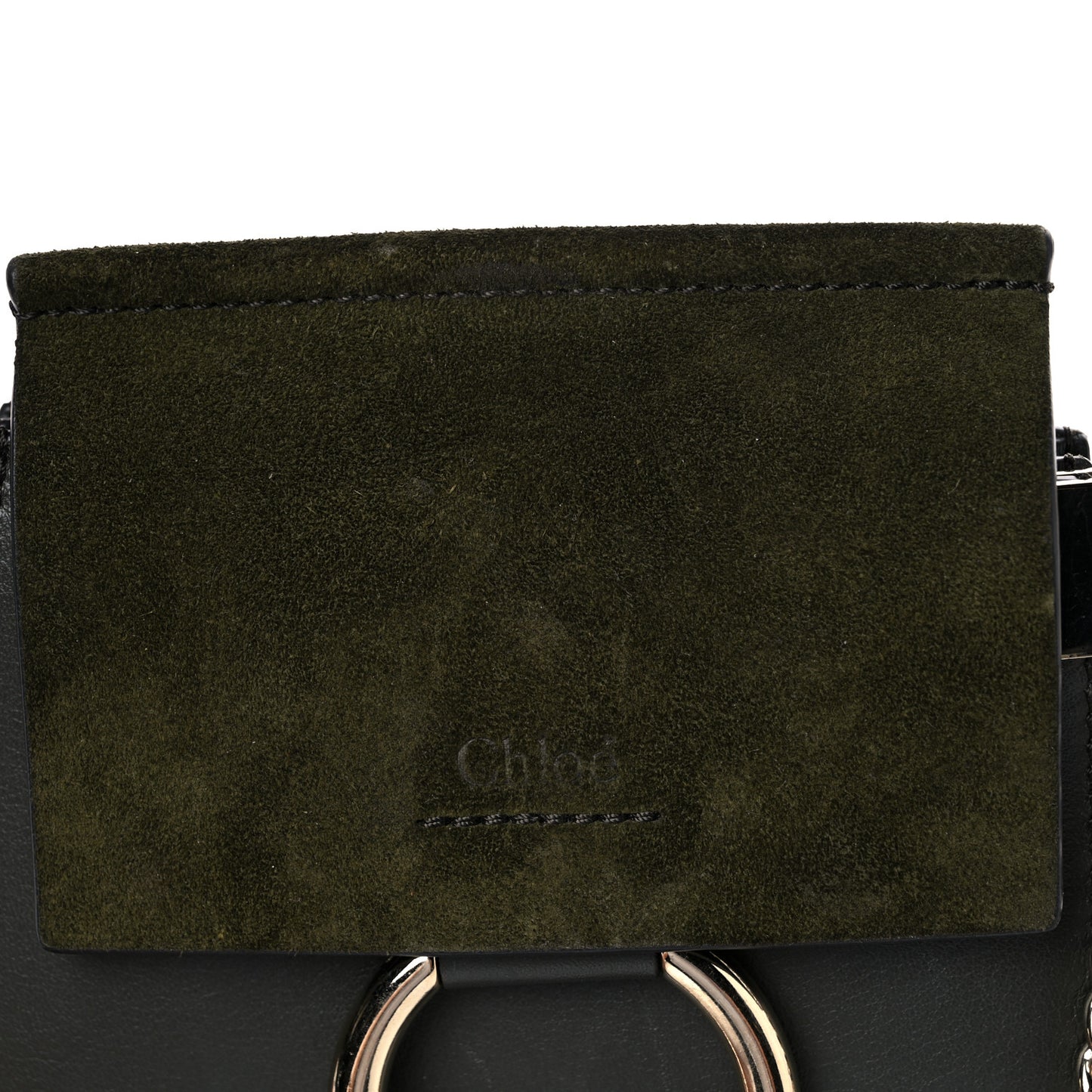 Suede Calfskin Mini Faye Bracelet Bag Forest Green