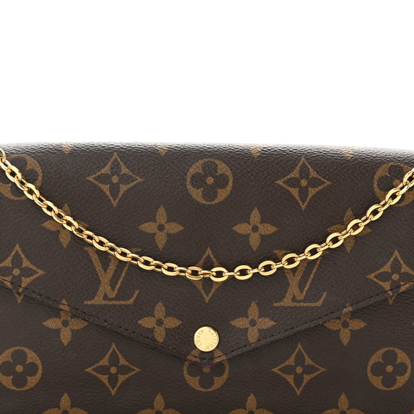 Monogram Pochette Felicie Chain Wallet Fuchsia