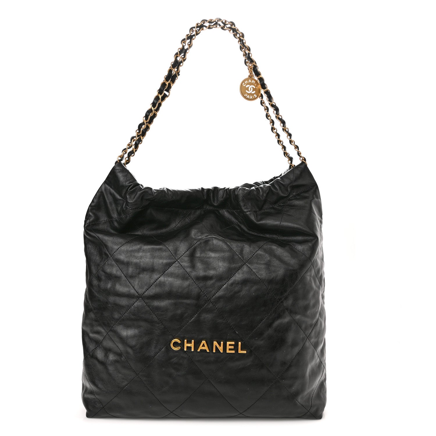 Chanel Shiny Calfskin Quilted Large Chanel 22 Black 3 of 11