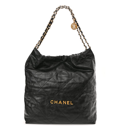 Chanel Shiny Calfskin Quilted Large Chanel 22 Black 3 of 11