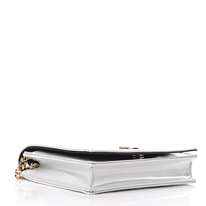 Christian Dior Patent Micro-Cannage Diorama Wallet on Chain Pouch White 4 of 16