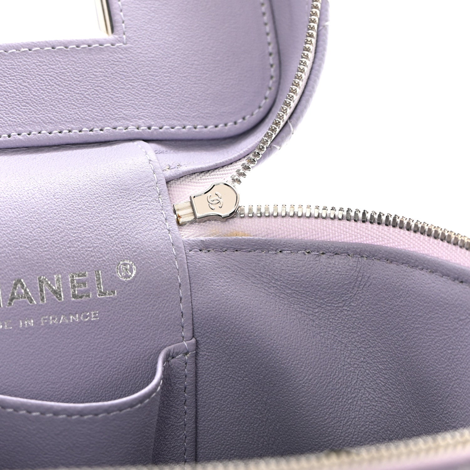 Chanel Caviar Quilted Small Top Handle Vanity Case With Chain Light Purple 11 of 12