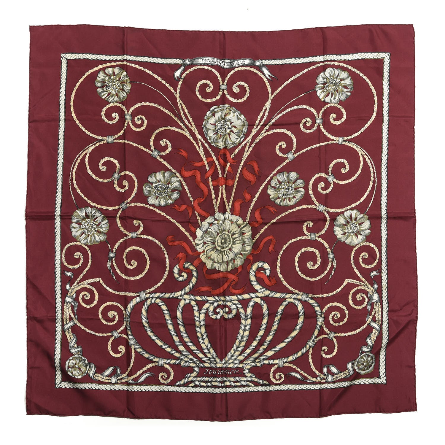 Hermes Jacquard Silk Jouvence Scarf 90 1 of 3