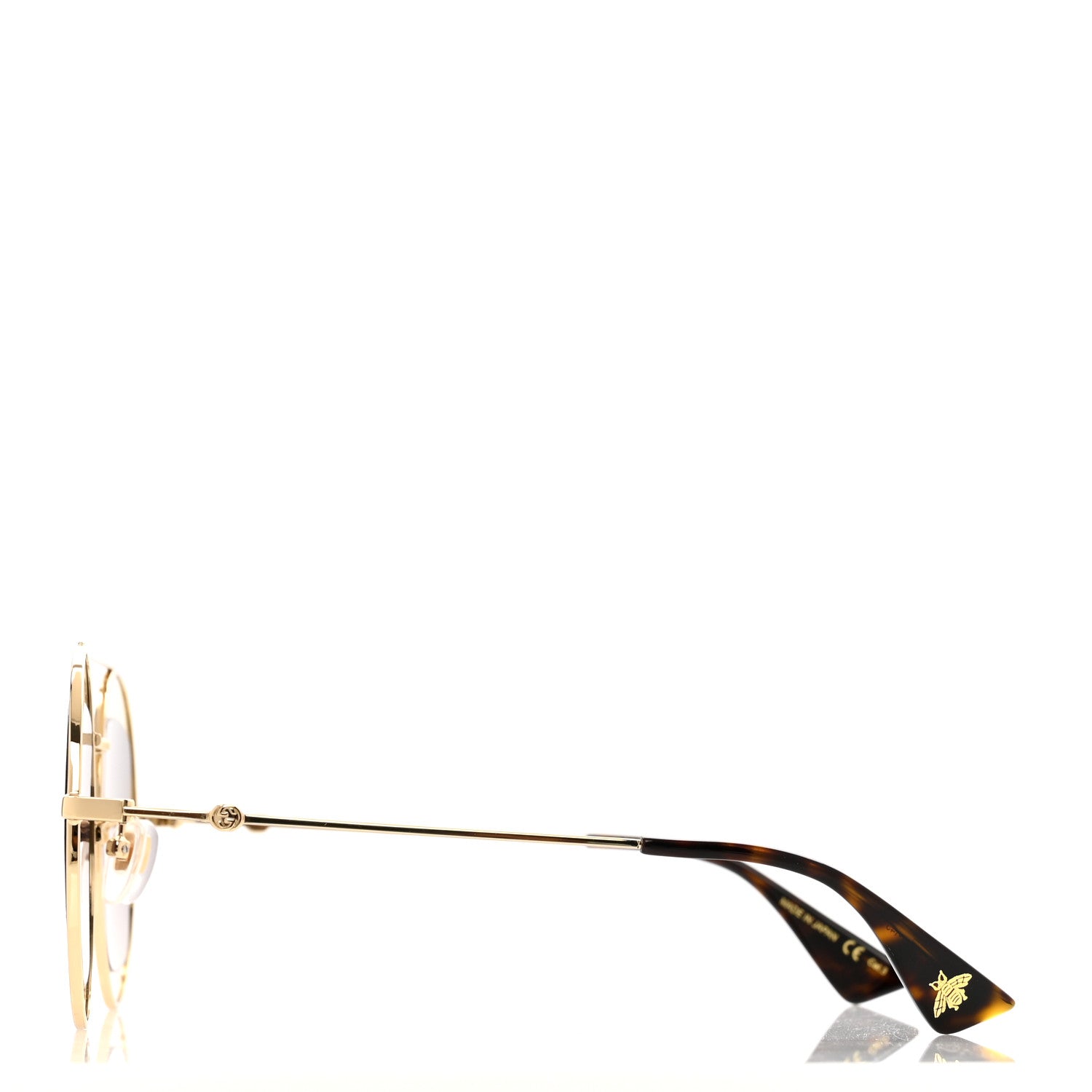 Gucci Round Frame Sylvie Web Sunglasses GG0105S Gold 3 of 6