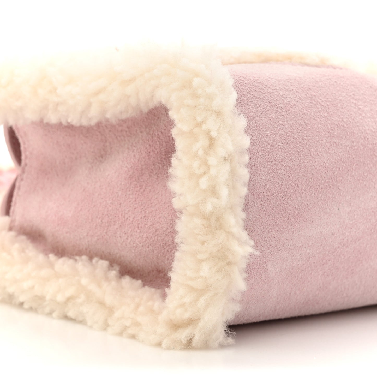 X UGG Suede Shearling Small Shopping Bag Pink