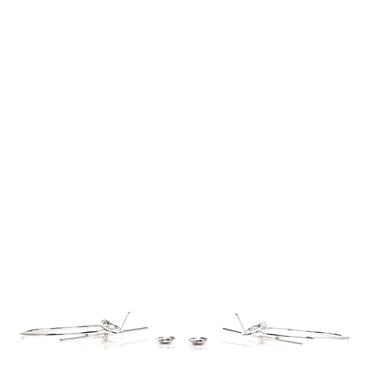 Hermes Sterling Silver MM Loop Earrings 3 of 6