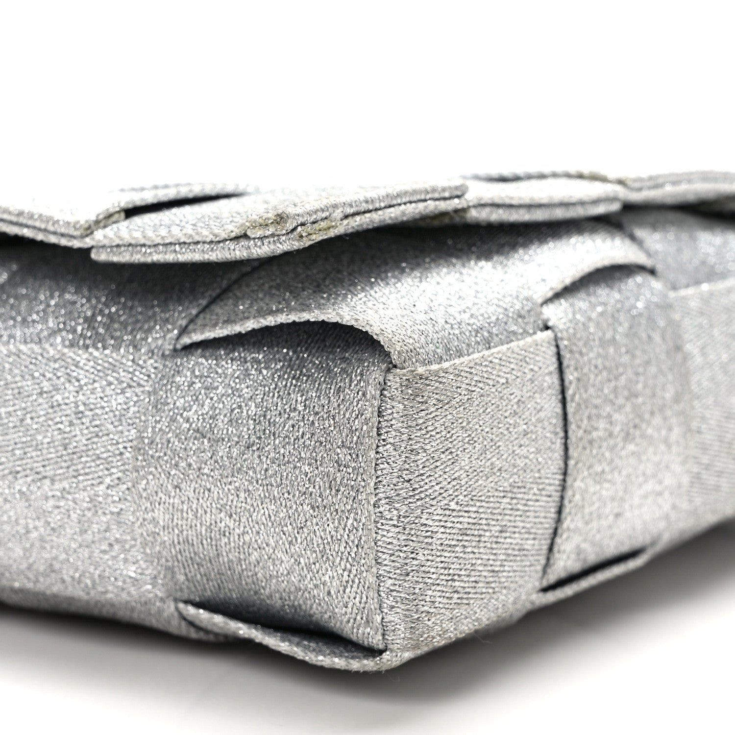 Bottega Veneta Webbing Maxi Intrecciato Cassette Bag Silver 6 of 10
