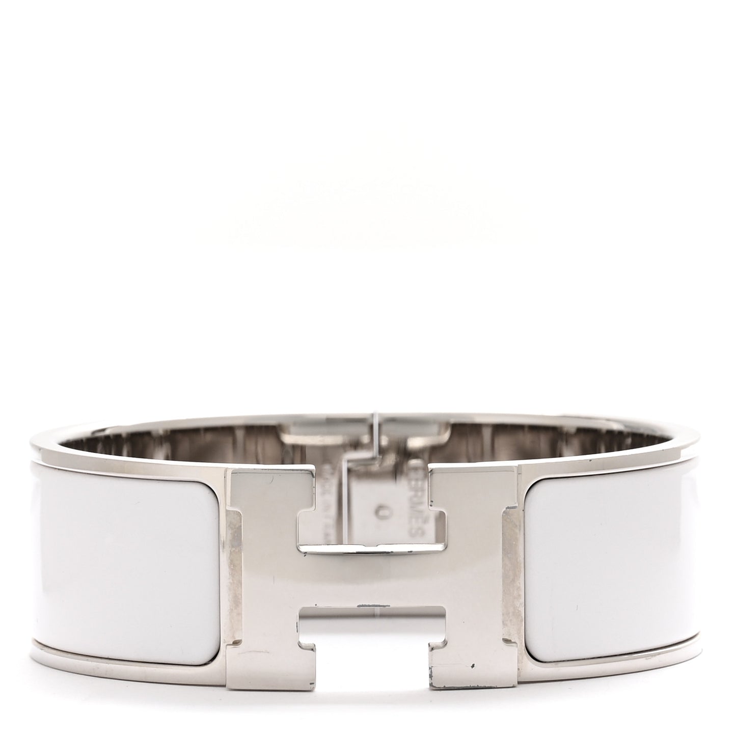 Enamel Wide Clic Clac H Bracelet PM White