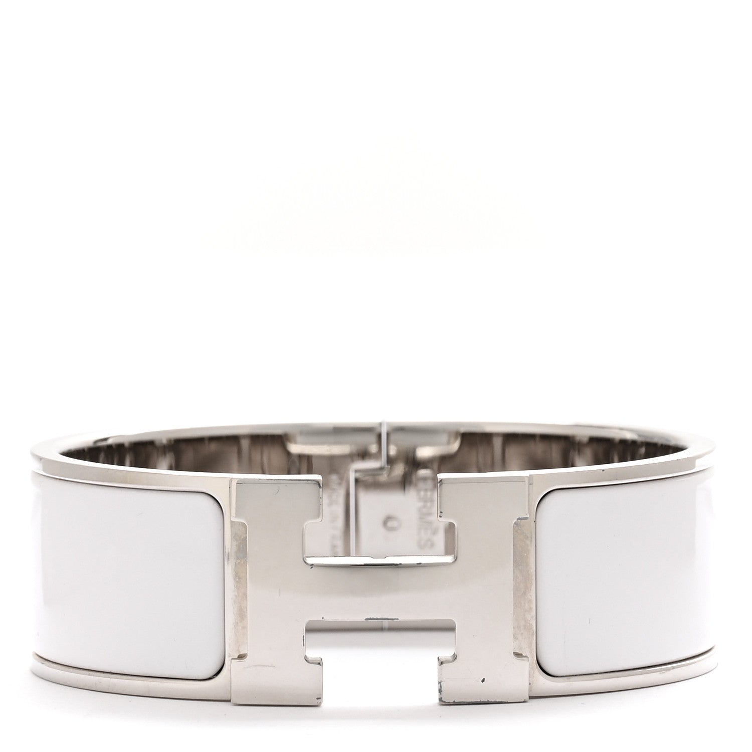 Hermes Enamel Wide Clic Clac H Bracelet PM White 1 of 6