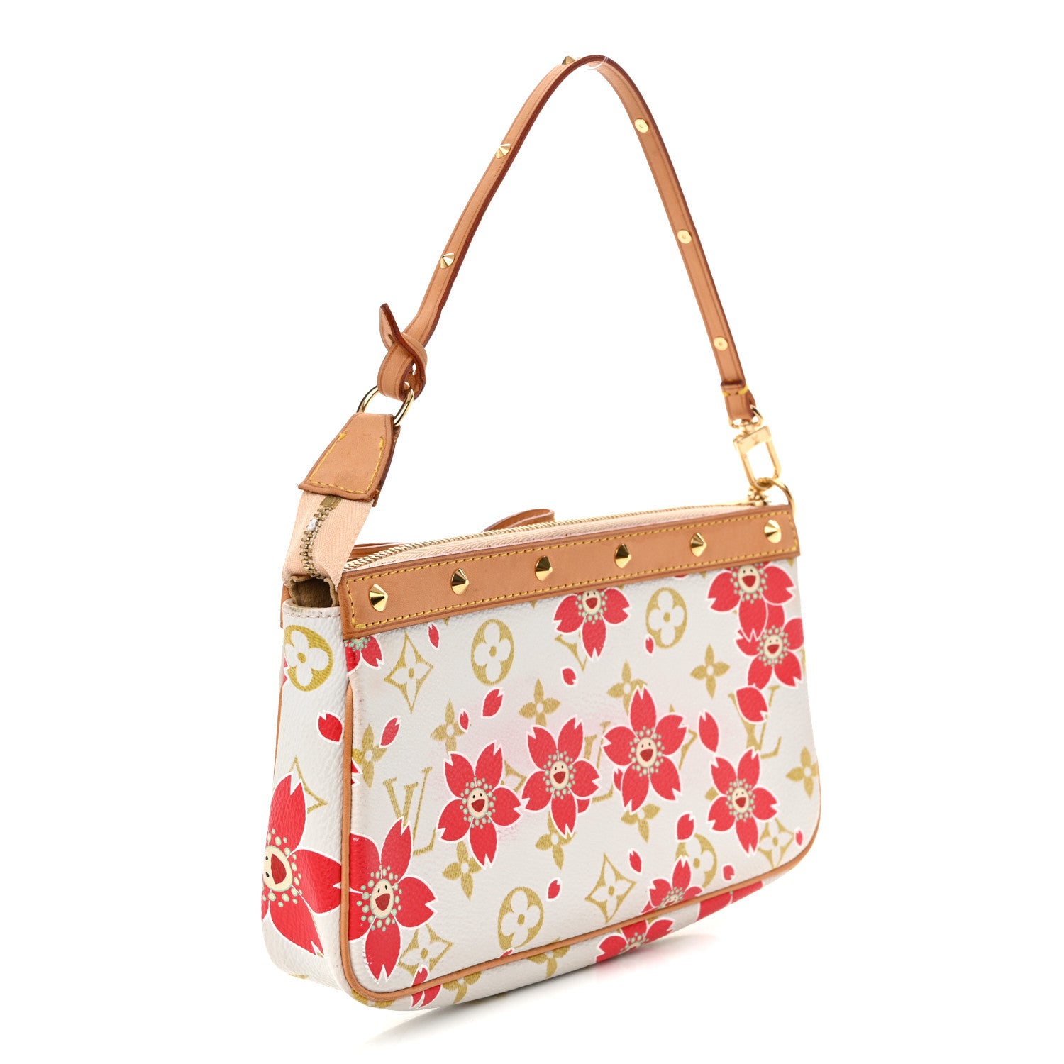 Louis Vuitton Monogram Cherry Blossom Pochette Accessories Red 3 of 10