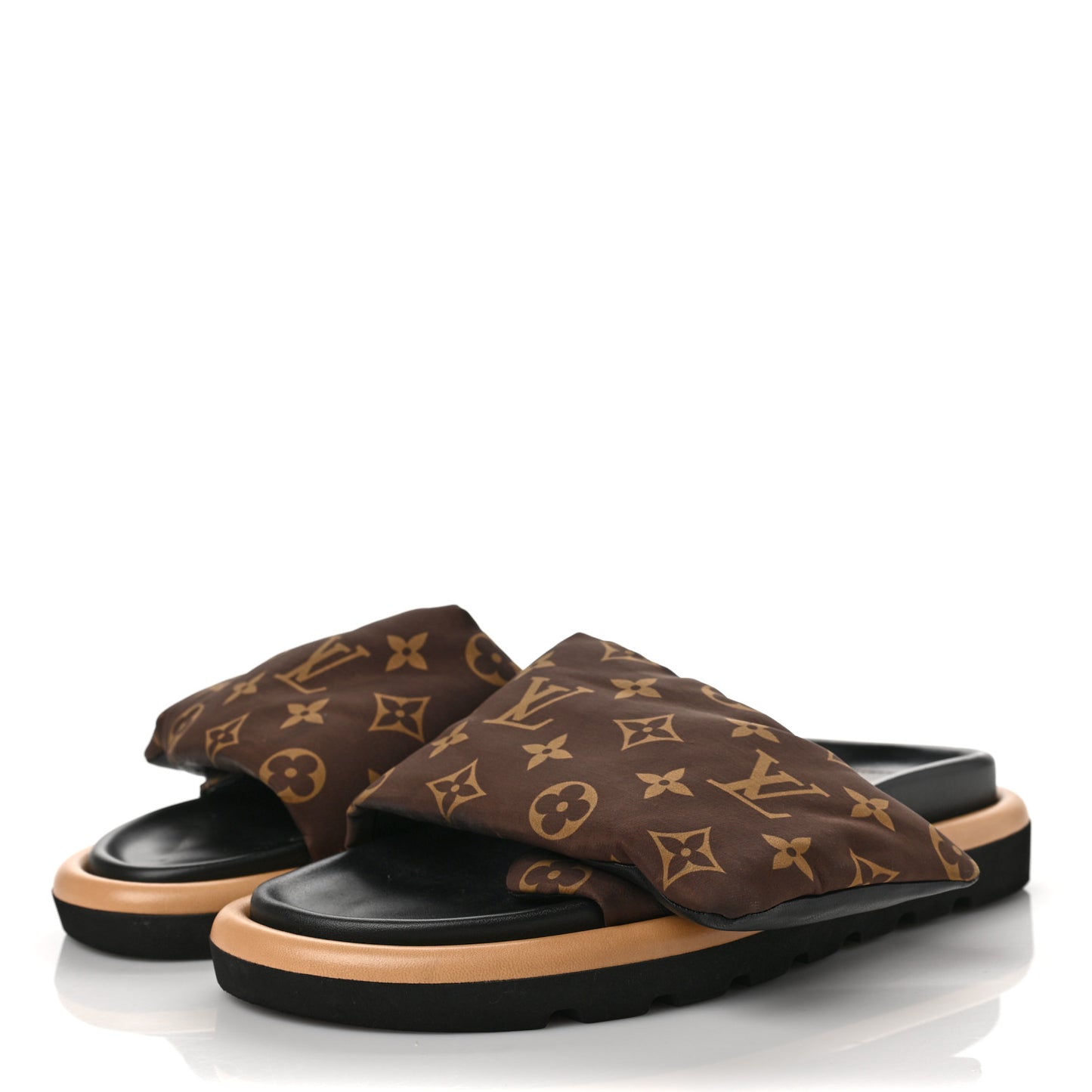 Nylon Monogram Pool Pillow Comfort Mule 39 Cacao Brown
