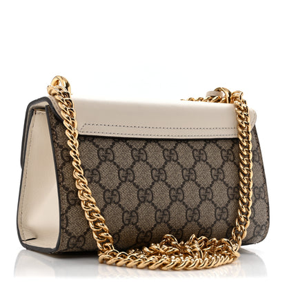 Gucci GG Supreme Monogram Studded Small Padlock Shoulder Bag White 3 of 14