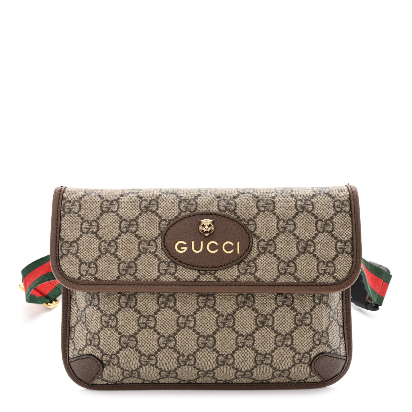 GG Supreme Monogram Neo Vintage Web Belt Bag Brown