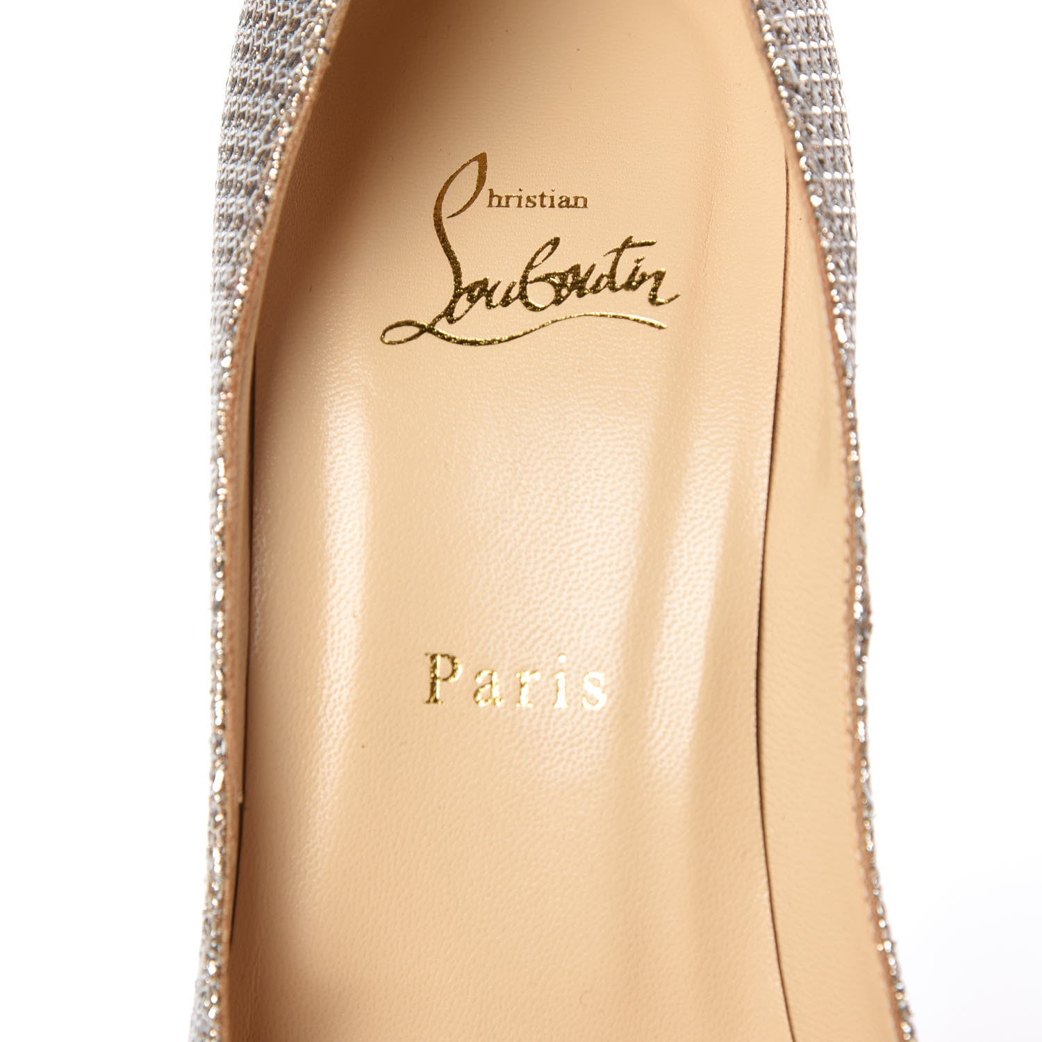 Christian Louboutin Glitter Diams Fetish Peep 140 Pumps 41 Colombe 5 of 8