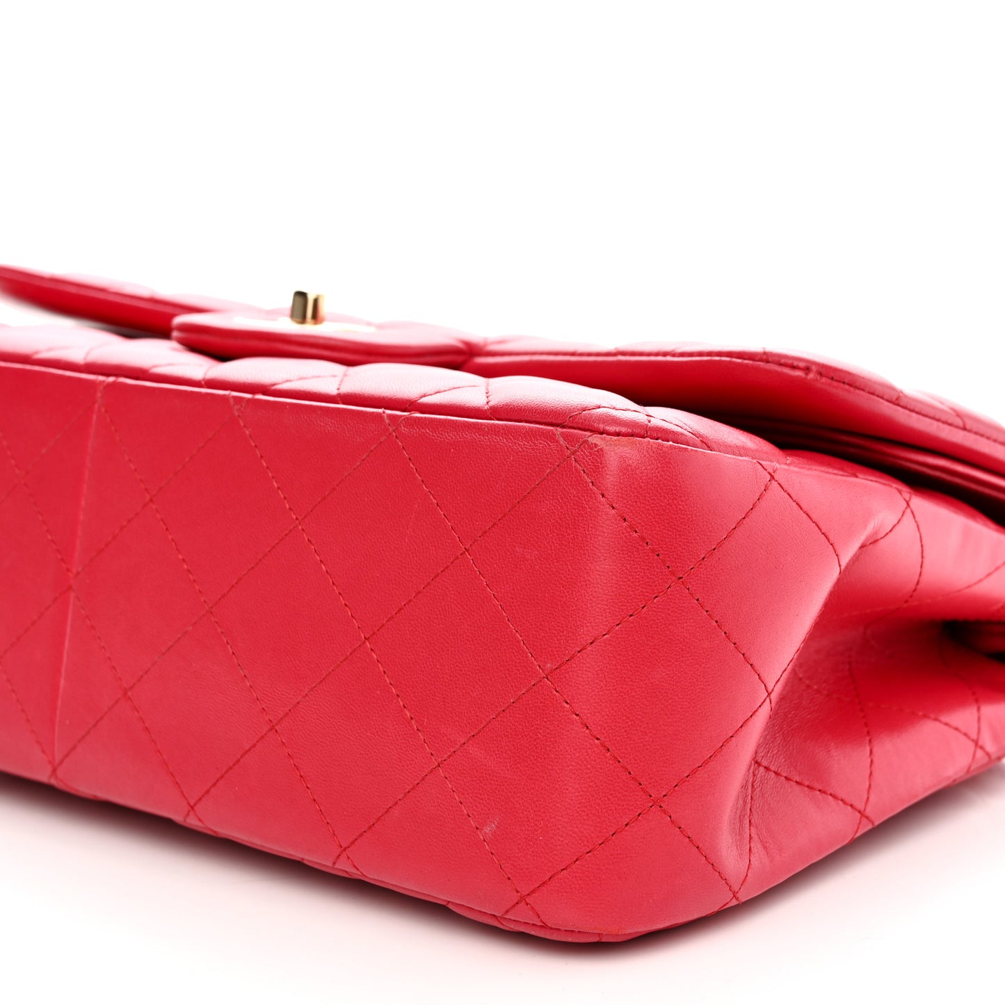 Lambskin Quilted Jumbo Double Flap Dark Pink