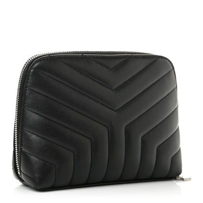 Saint Laurent Lambskin Y Quilted Monogram Loulou Cosmetic Case Black 3 of 8