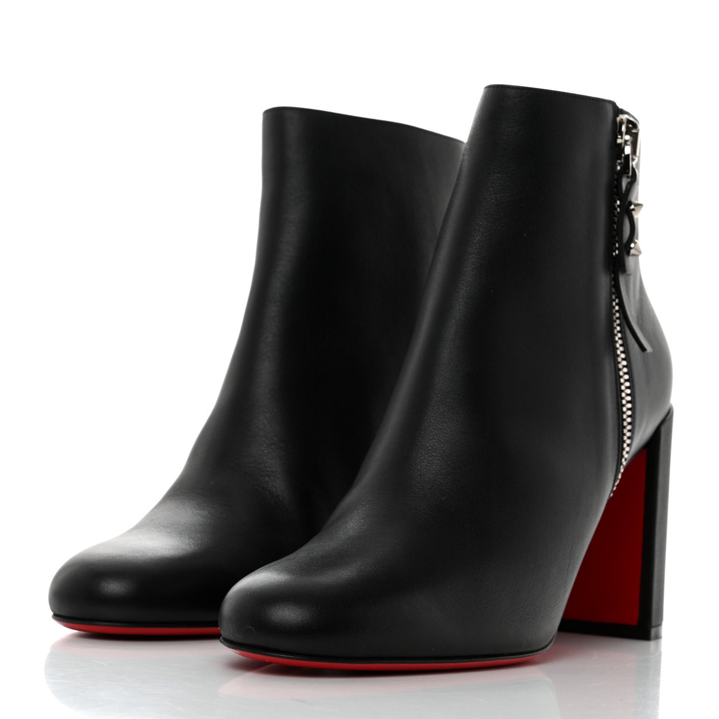 Calfskin Ziptotal 85 Ankle Boots 40 Black