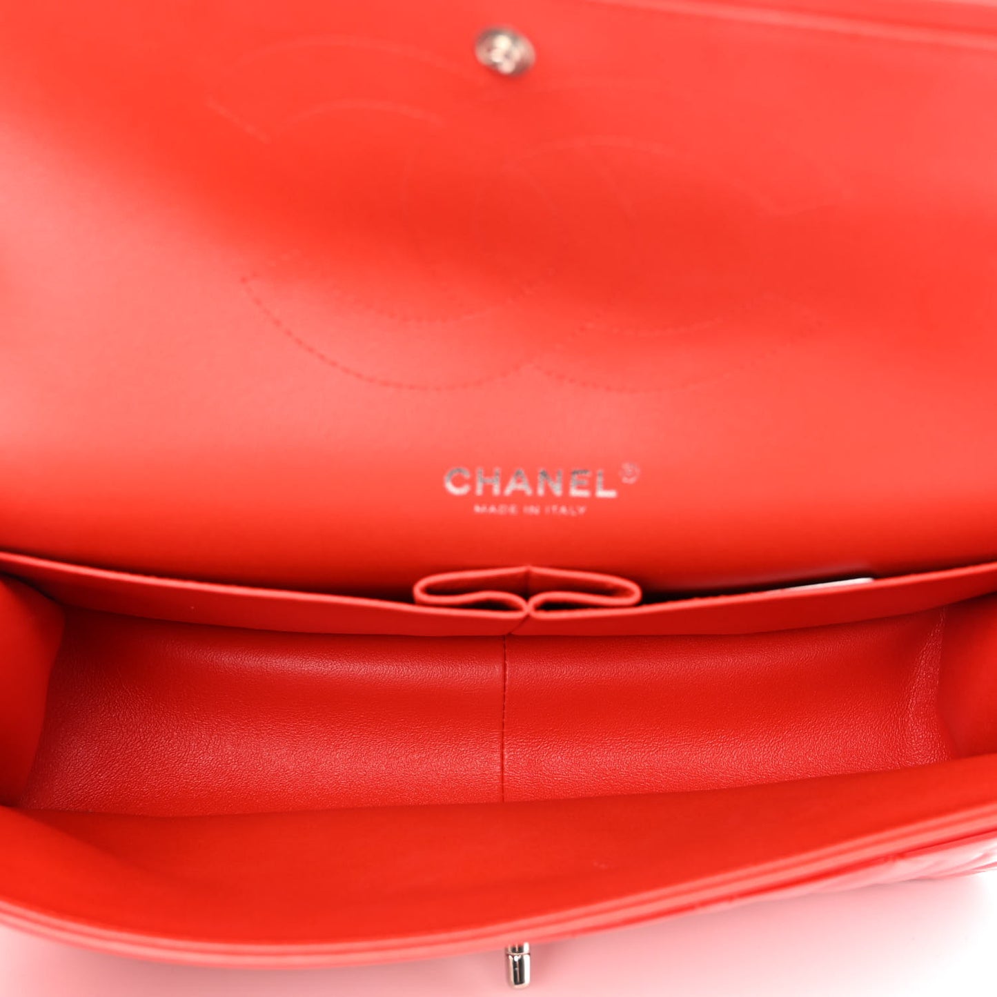 Patent Quilted Jumbo Double Flap Red