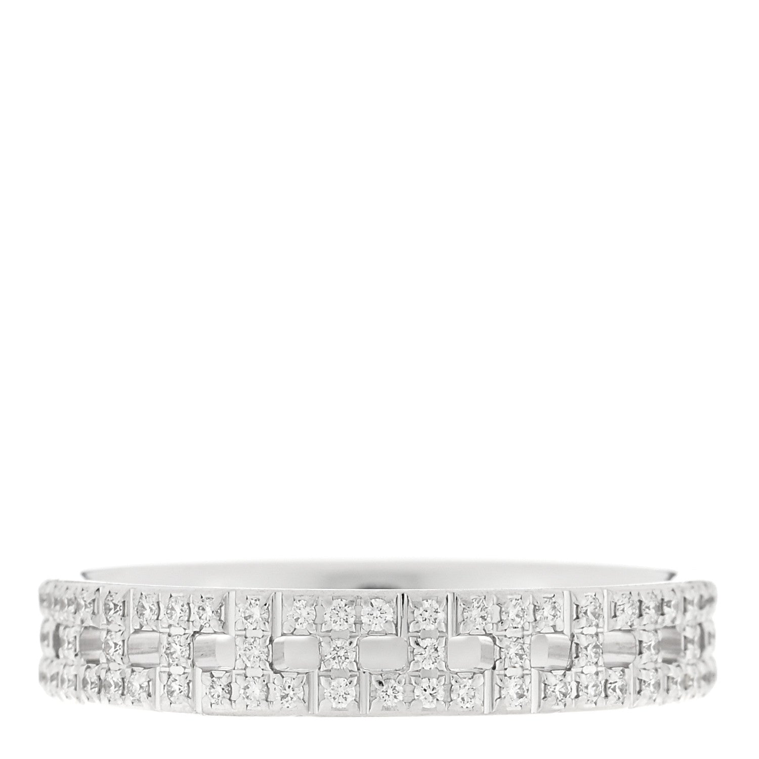 Tiffany 18K White Gold Diamond T True Narrow Band Ring 52 6 3 of 5