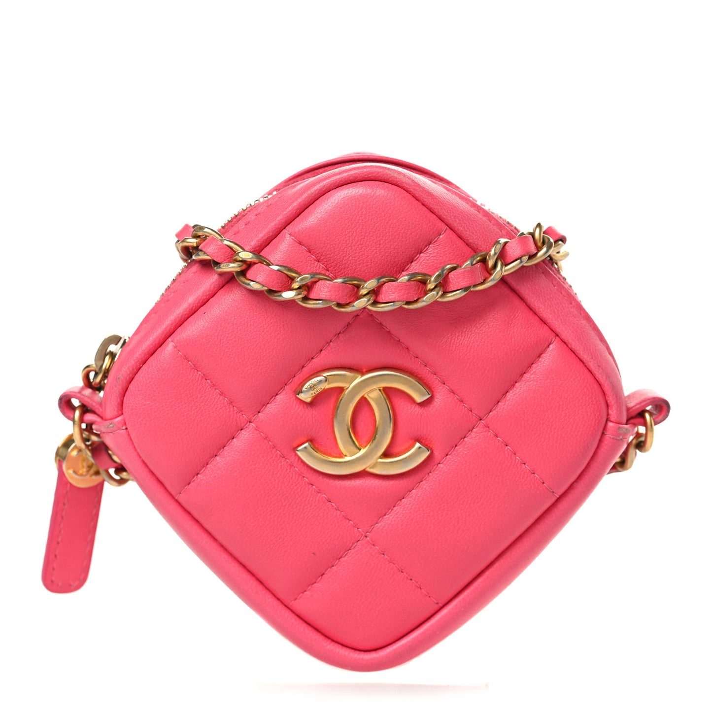 Lambskin Quilted Clutch With Chain Bag Pink