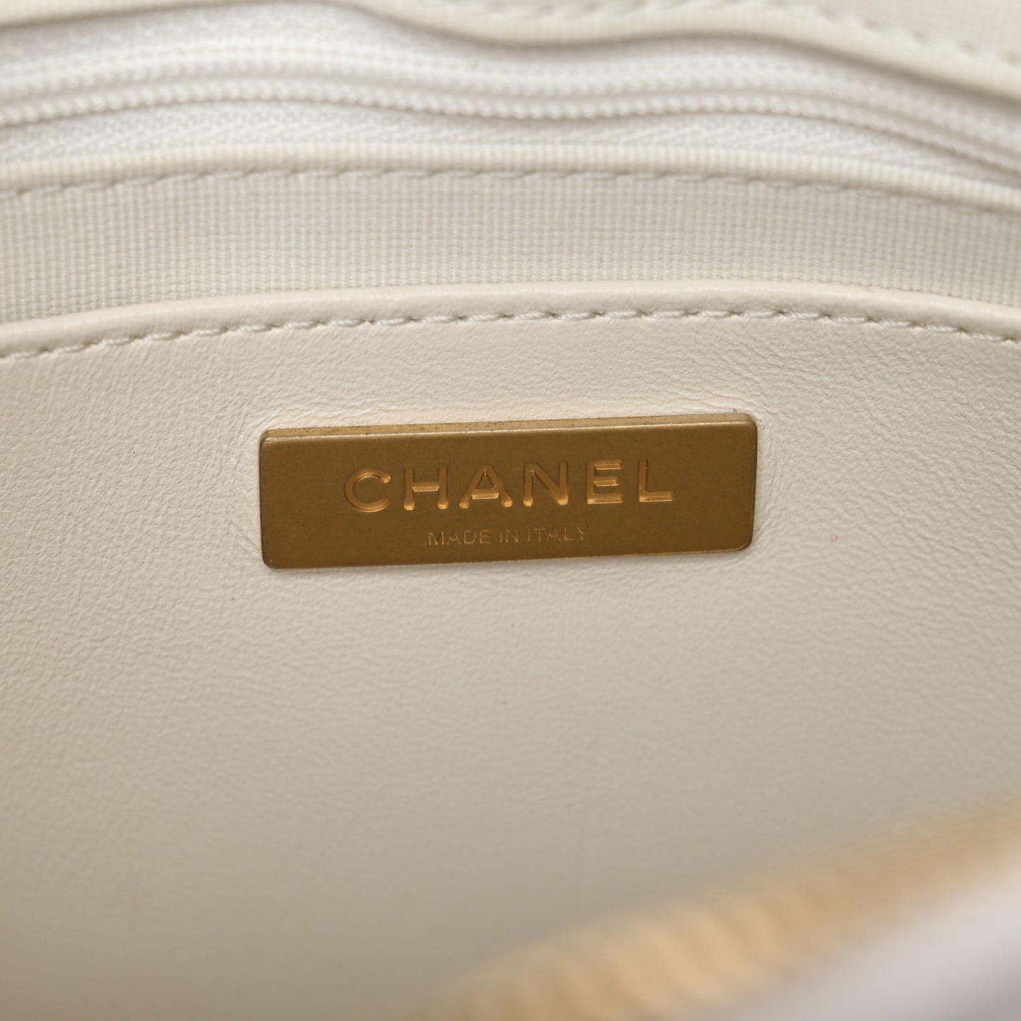 Caviar Quilted Small Bowling Bag White
