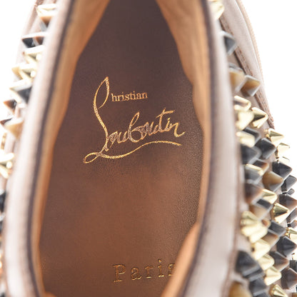 Christian Louboutin Mens Calfskin Louis Spikes Flat Sneakers 42 Beige 10 of 12