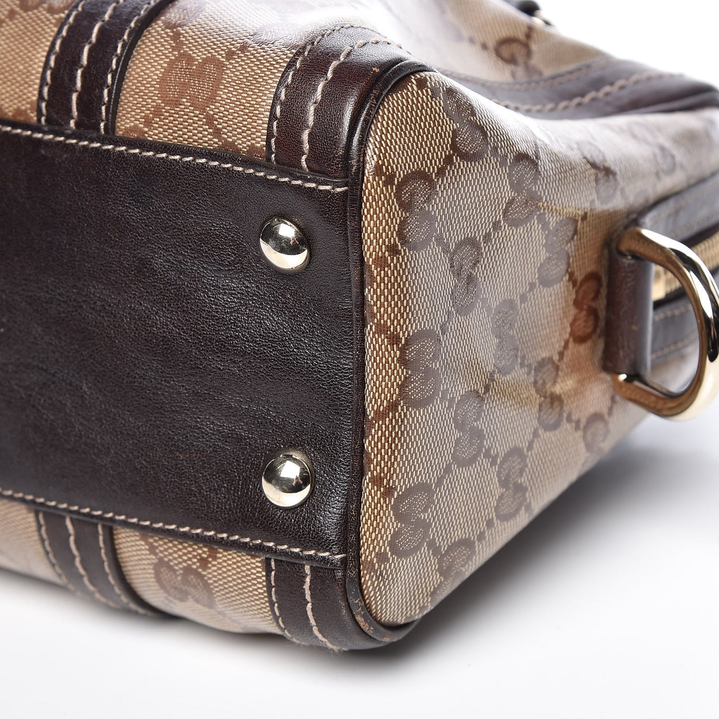 Crystal Monogram Duchessa Boston Bag Brown