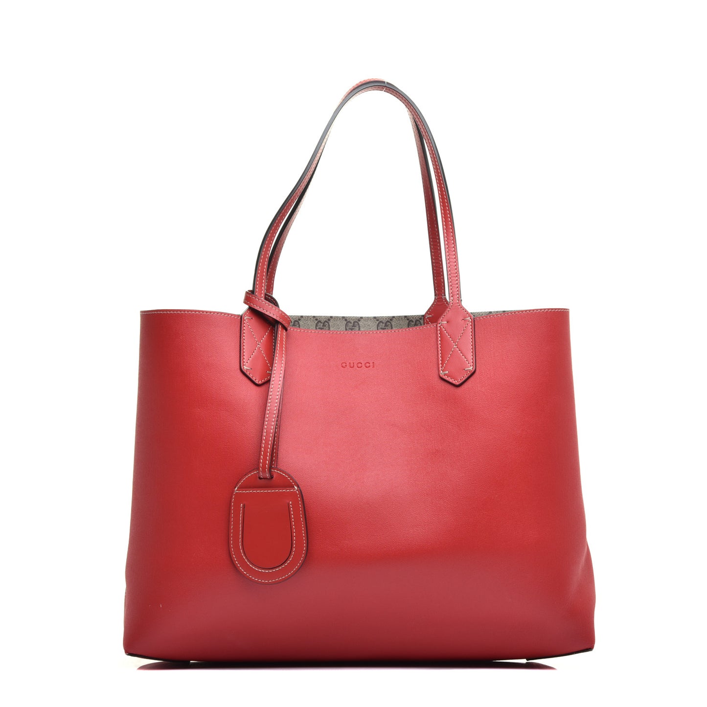 GG Supreme Medium Reversible Tote Beige Red