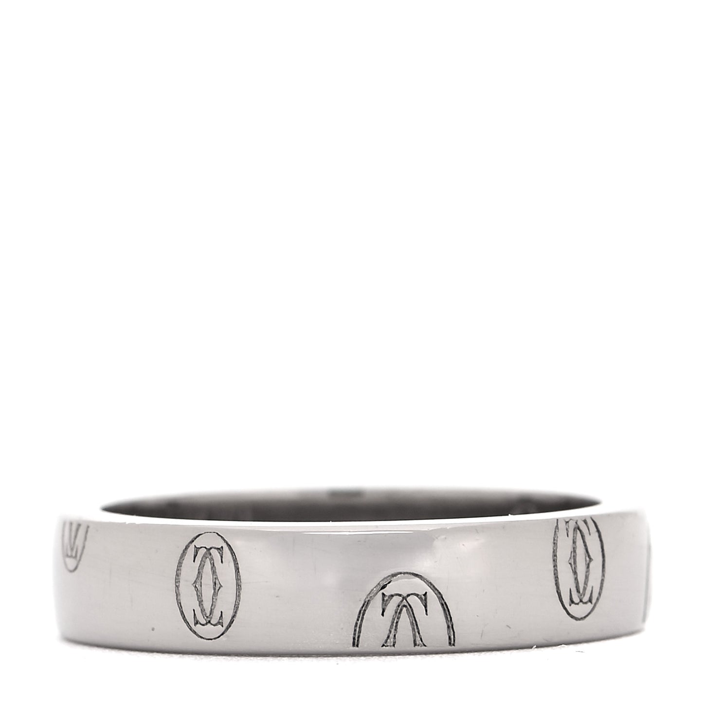 18K White Gold 4mm Happy Birthday Band Ring 48 4.5