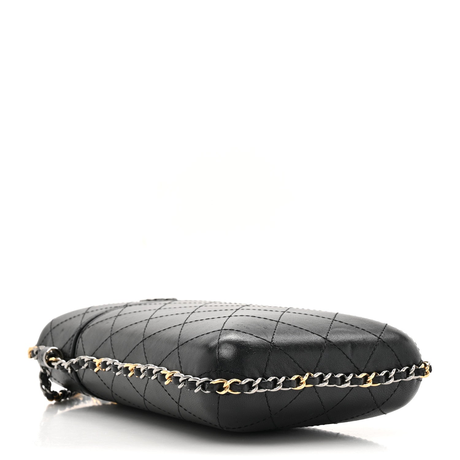 Chanel Lambskin Quilted Chain Around Phone Holder Black 4 of 12
