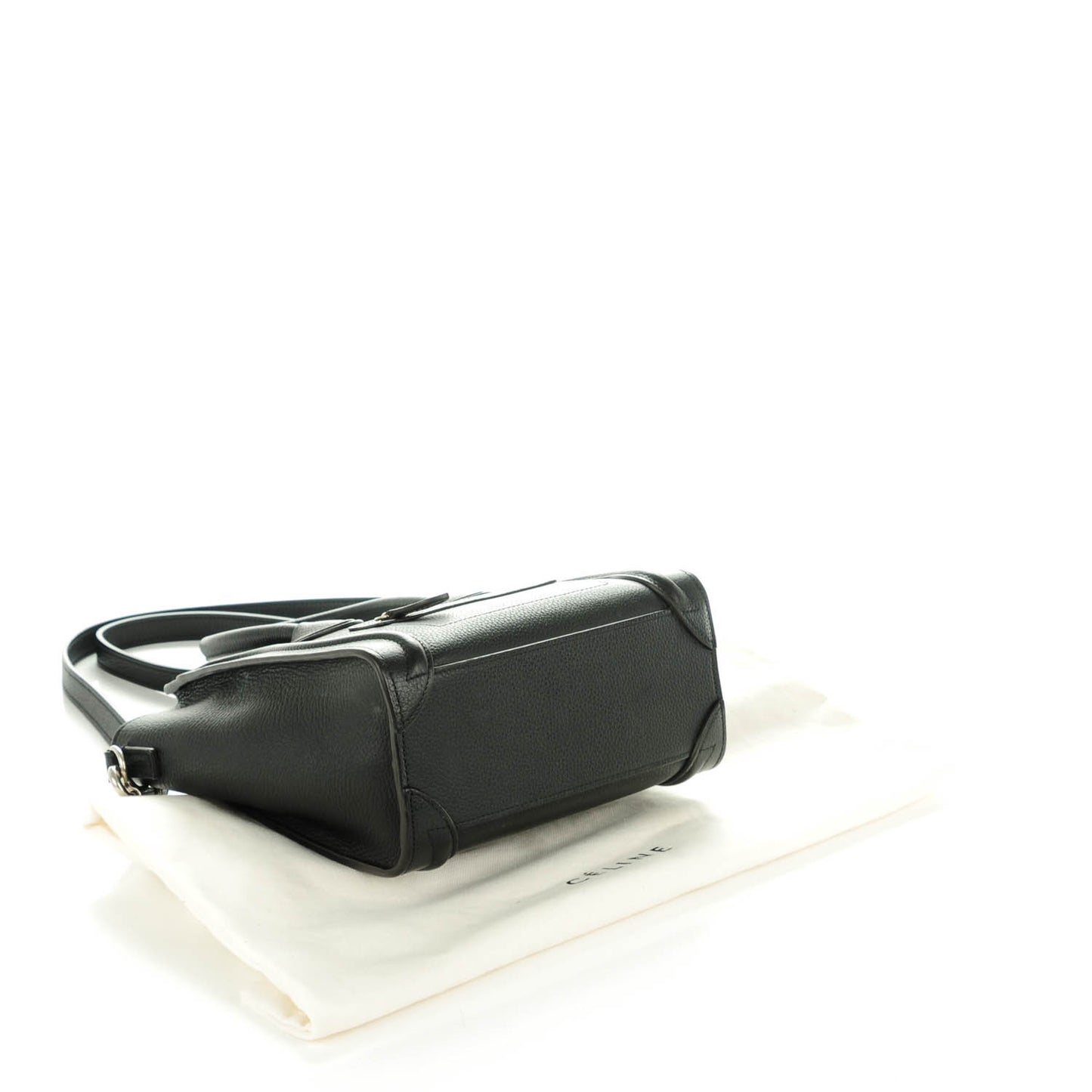 Drummed Calfskin Nano Luggage Black