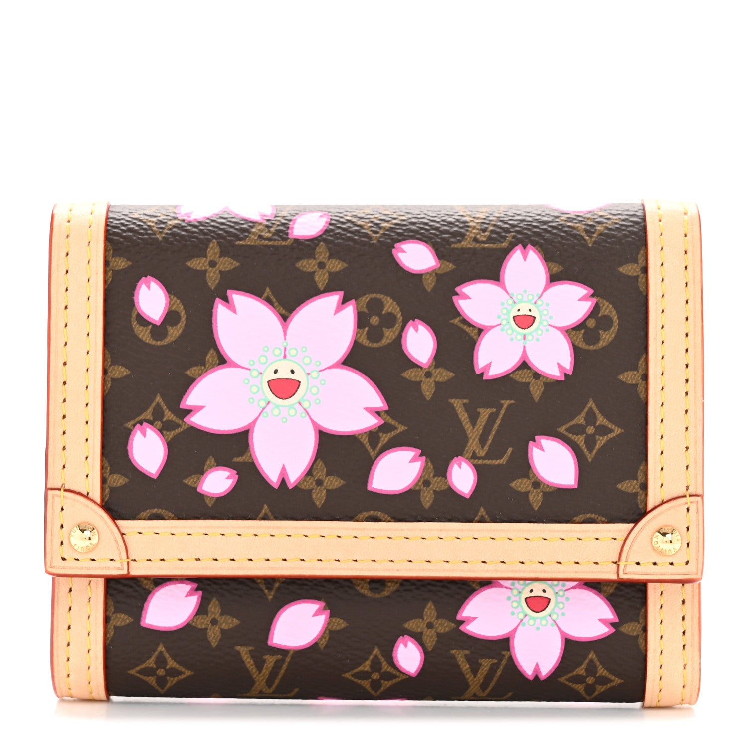 Louis Vuitton LV X TM Monogram Cherry Blossom Victorine Wallet Sakura Brown 2 of 14