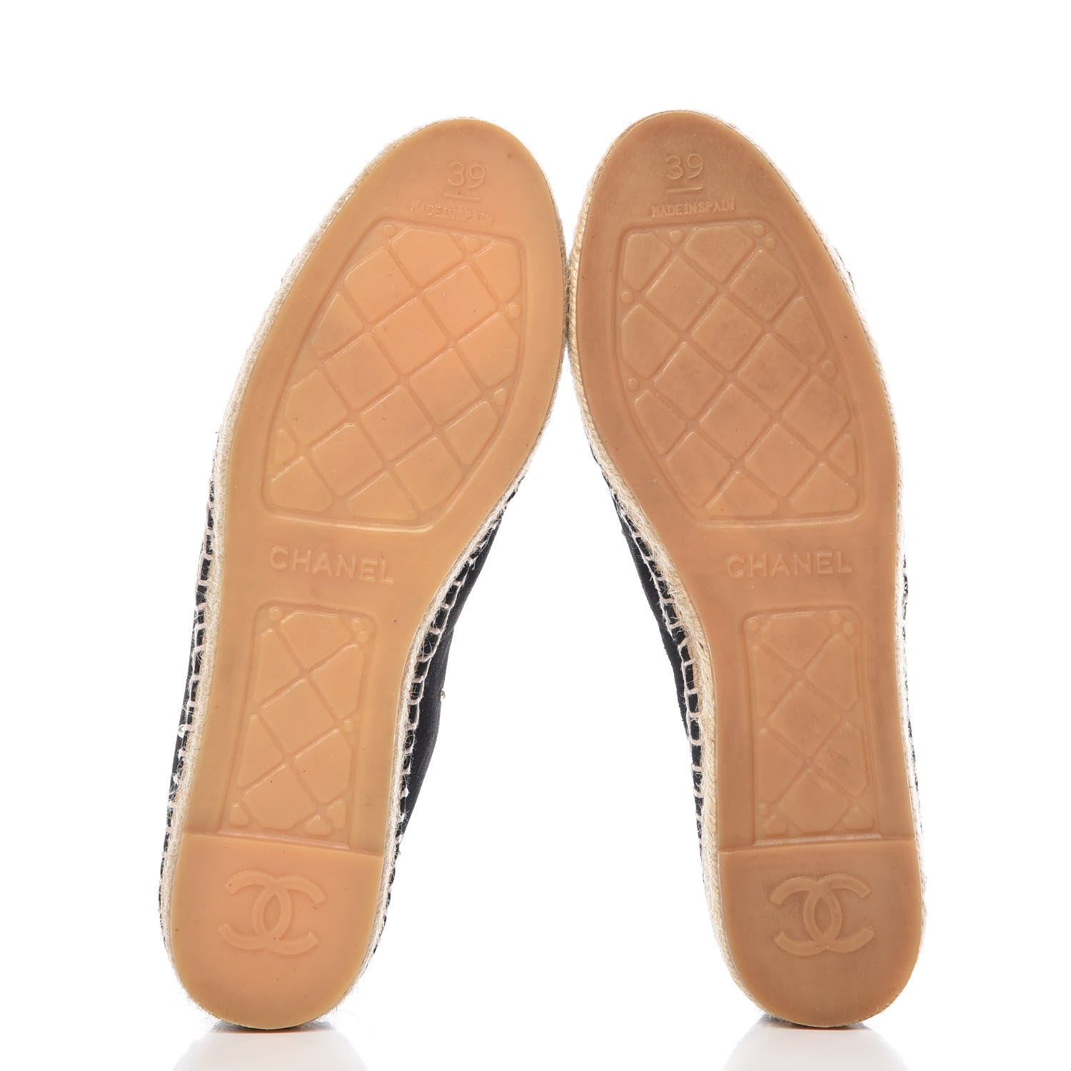 Chanel Suede Pearl CC Espadrilles 39 Black 5 of 7