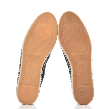 Chanel Suede Pearl CC Espadrilles 39 Black 5 of 7